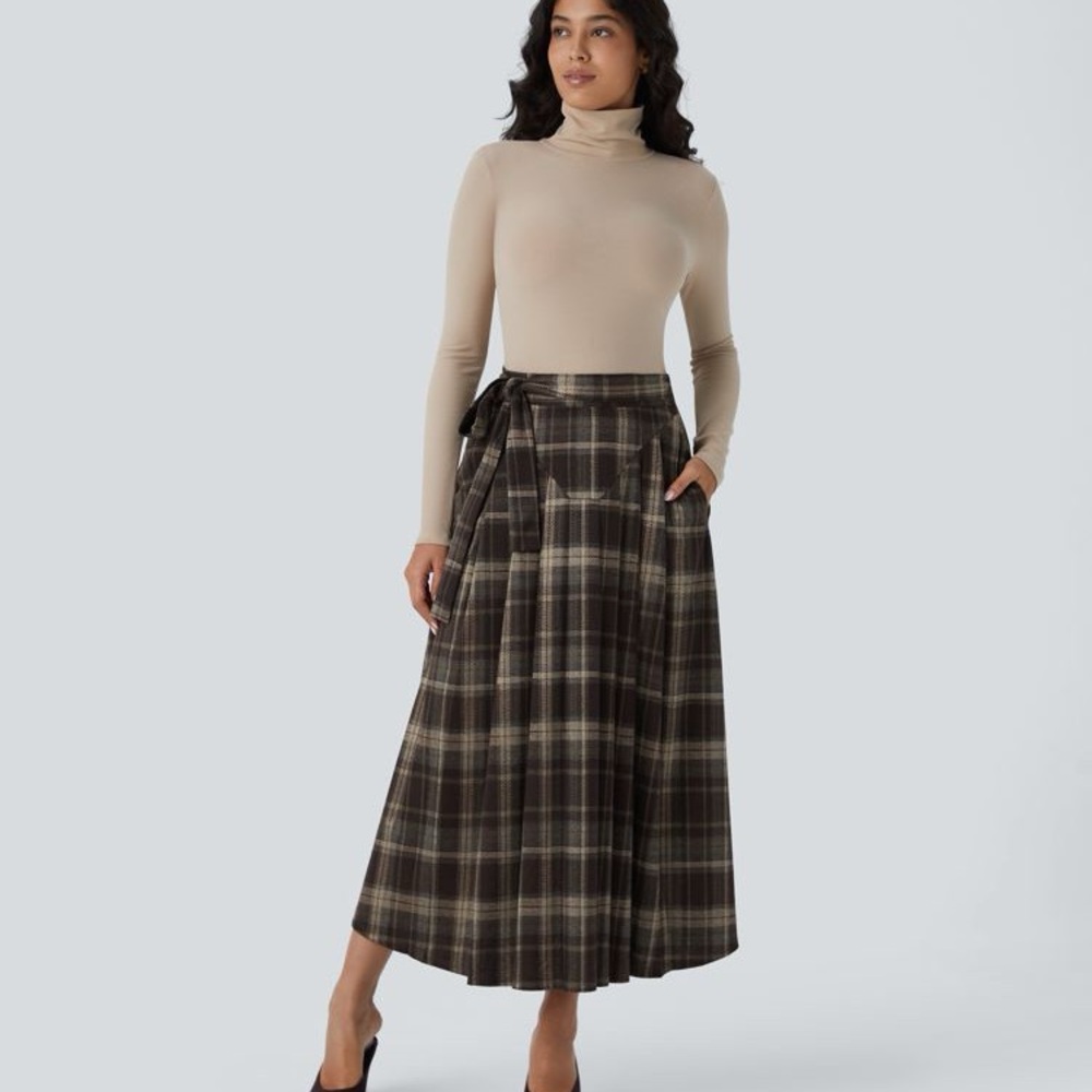 Halara Nordin Pleated A-Line Wrap Skirt